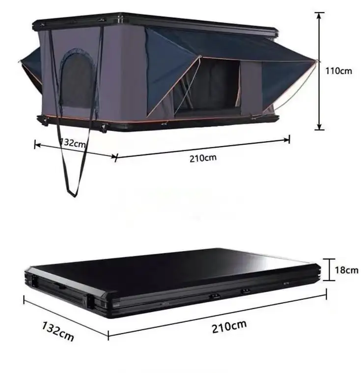 Outdoor Rooftop Tent 2.1M Aluminum alloy SUV Vertical lift Camping for car 4x4 accessories with ladder