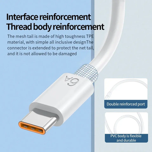 Cargador USB C de <span class=keywords><strong>Carga</strong></span> Rápida al por Mayor, <span class=keywords><strong>Adaptador</strong></span> de Corriente USB-C de 6A con Cable para Teléfonos Pro Max 16 17 Pro, <span class=keywords><strong>Carga</strong></span> USB C - Product Image 3