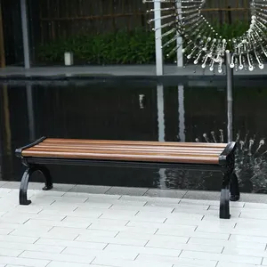 MARTES XB15022 Design classico in legno parco lungo panca sedia da giardino in metallo per il tempo libero sedile esterno mobili da esterno panca da giardino