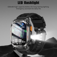 Reloj Inteligente Deportivo de Moda QX18, Pantalla LED de 2.01 Pulgadas, Linterna, SOS, IP68, Brújula, GLONASS, 630 mAh, Rastreador de Actividad Física, GPS, Android, Contesta Llamadas