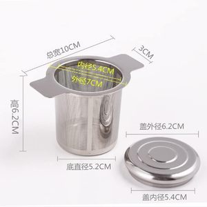 Wholesale 304 Stainless Steel Double Handle Metal <b>Tea</b> Filter <b>Infuser</b> With Lid Gold or Silver - Product Image 5