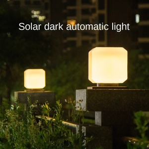 Al Aire Libre IP65 impermeable LED bola aleación de aluminio Solar poste lámpara columna cabeza Luz Jardín Villa Pilar Hotel E27 - Product Image 3