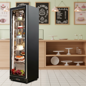 Nuelead NE-330ck Black 330L One <b>Door</b> Auto Defrost Vertical <b>Stand</b> Commercial Dessert Pastry Cake Display Chiller Cabinet - Product Image 5