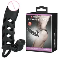 Sex Top 2021 Toy Dick Sleeve Penis Size Sleeve Extender With Vibrator Enlarge Penis Condom Sex Toys Man Boys