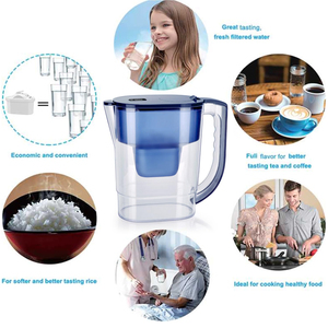 Carafe filtrante à eau alcaline 10 tasses, compatible avec les filtres à eau alcaline, fournie directement par l'usine - Product Image 3