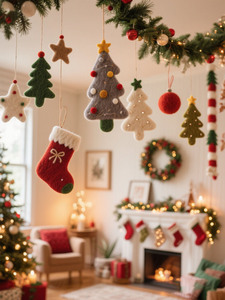 Ornamenti personalizzati per albero di natale fai da te pendente in feltro appeso a parete decorazioni per pupazzo di neve di natale Babbo Natale per <span class=keywords><strong>feste</strong></span> - Product Image 3