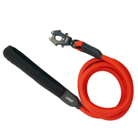 Laisse de dressage tactique robuste pour chien, en corde d'alpinisme, avec mousqueton pivotant