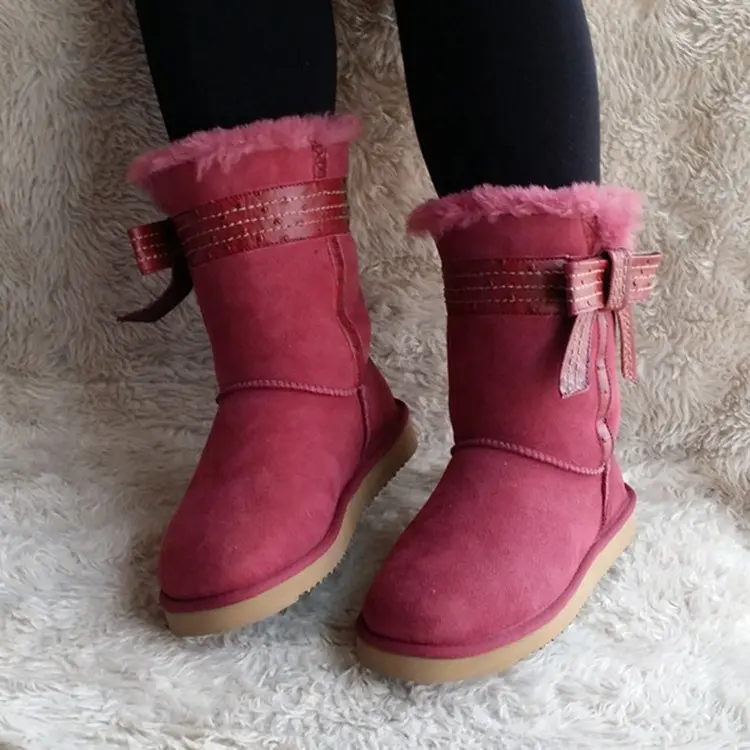Uggboots de cuero para niños, zapatos de lujo, botas de nieve, productos de envío directo, 1:1, Original, 2021