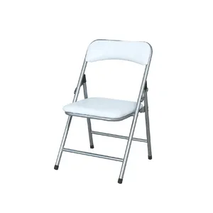 Mini cadeiras dobráveis brancas de metal portáteis, cadeiras dobráveis KC-7212C