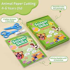 Libro de Actividades con Pegatinas para Recortar y Pegar, Set de Manualidades para Crear Animales, para Niños Mayores de 3 Años - Product Image 1