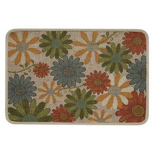 Alfombra de Baño Antideslizante Absorbente con Diseño Floral Moderno, Imitación Lino, 40x60cm, 45x70cm, 50x80cm, 60x90cm - Product Image 2