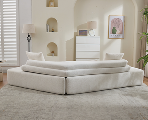 Canapé modulaire convertible minimaliste Cloud, ensemble moderne 4 places pour appartement et hôtel, aucun assemblage requis - Product Image 4