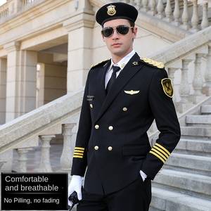 Aviation Capitaine Homme pilote Uniforme Printemps et Automne Propriété Etiquette Veste de Sécurité - Product Image 4