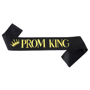 Ceinture de bal de remise des diplômes avec bretelles spaghetti-Écharpe de lettrage en feuille d'or PROM KING/QUEEN pour Costumes de fête Bachelor/Bachelorette - Product Image 5