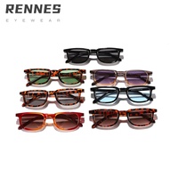 [Pack] Lunettes de soleil rectangulaires durables à monture intégrale, colorées, décontractées et tendance, pour adultes, unisexes, de haute qualité, protection UV400 % UV