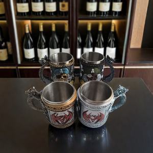 Tazza Novità in Acciaio Inox per Birra e Caffè, Tazza Drago Volante Personalizzata Retrò con Rubinetto per Ufficio, Dropshipping 1 Pezzo - Product Image 1