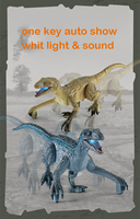 LONGXI mainan dinosaurus remote control velociraptor untuk anak-anak 2023 IR simulasi dinosaurus berjalan robot Jurassic dengan suara lampu