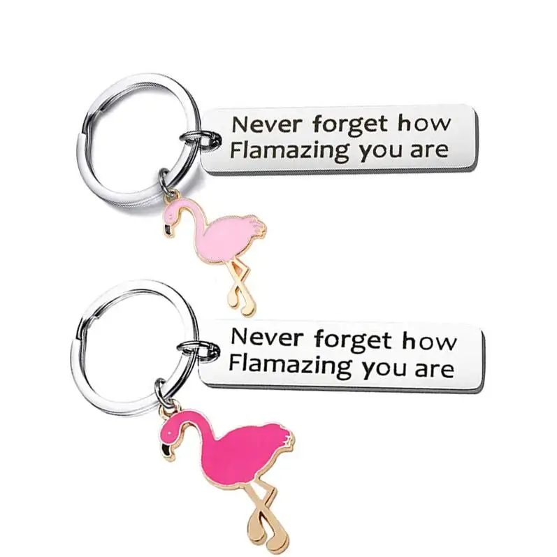 Không bao giờ quên làm thế nào flamamazing bạn là thép không gỉ Flamingo Keychain Tàu miễn phí