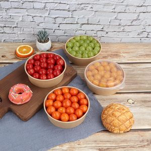 Contenants jetables en carton kraft brun/blanc de qualité alimentaire pour sushis et salades, idéaux pour la livraison (assiettes et bols en papier) - Approvisionnement direct usine - Product Image 5