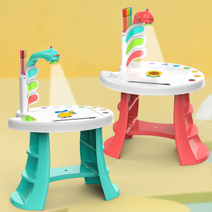 Детская цветная доска для рисования или рисования, Проекционные игрушки для прослушивания музыки с подсветкой, обучающая проекция для рисования, другие обучающие игрушки - Product Image 4