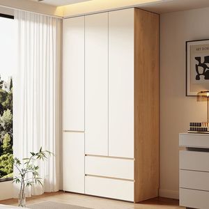 <b>Solid</b> <b>Wood</b> <b>Wardrobe</b> Oak Japanese Style Milky <b>White</b> Floor To Ceiling Customization Based On Samples DY633695 - Product Image 3