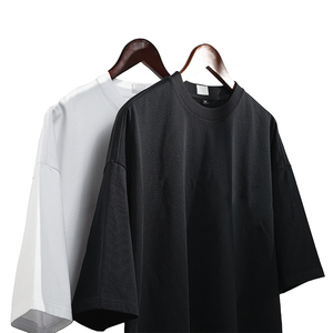 TKAN001 T-shirt surdimensionné 100% coton tricoté lourd 260Gsm personnalisé respectueux de l'environnement Streetwear épaule tombante - Product Image 3