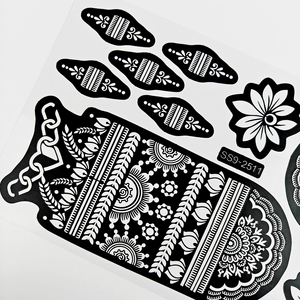 Pochoirs autocollants pour tatouages au <span class=keywords><strong>henné</strong></span> ethniques, motifs mandala, pour peinture corporelle mains et pieds, étanches, pour tatouages au <span class=keywords><strong>henné</strong></span> Mehndi - Product Image 4