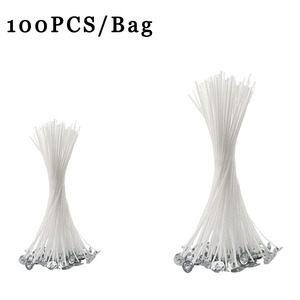 Juegos de Mechas de Algodón Recubiertas de Cera Blanca: Paquetes de 100 Piezas con Bases Metálicas de 1.5 cm - Product Image 4