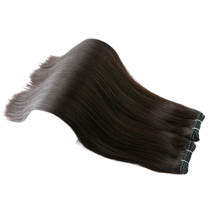 K.SWIGS Cuticle Aligned Virgin Human Hair Machine Weft Double Drawn Remy Hair Extensions <b>Silky</b> Straight Body Wave Natural Black - Product Image 3