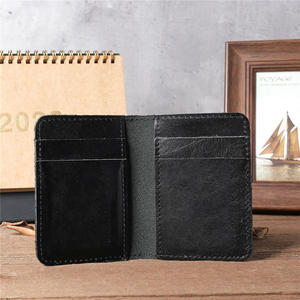 Ya475 <span class=keywords><strong>portafoglio</strong></span> di carte in pelle di vacchetta sottile fatto a mano minimale per gli uomini - Product Image 4