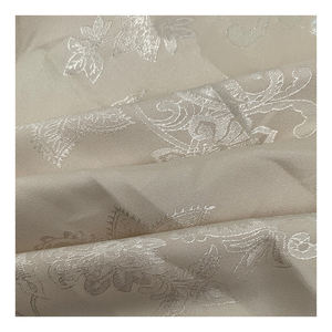 高品质涤纶氨纶面料提花缎面面料压花光泽染色花朵男女连衣裙 - Product Image 2