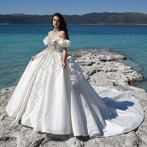 ชุดแต่งงาน Jancember รุ่น Gt26021 ตกแต่งด้วยเลื่อมปักบนผ้าซาตินเนื้อนุ่ม หรูหรา สง่างาม ดูดีมีระดับ - Product Image 1