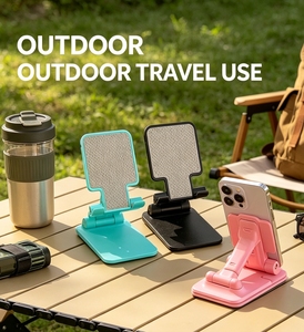 Adjustable <b>Foldable</b> <b>Plastic</b> Fashion Phone Stand Custom Logo Silk Screen Printed Portable Desktop Mount Business Promotional Gift - Product Image 2
