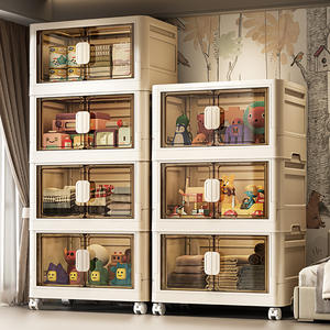 ตู้เก็บของพลาสติกพับได้ รุ่น LYGD1-552 ดีไซน์สวยงาม ประตูแบบแม่เหล็ก ไม่ต้องติดตั้ง ใช้เป็นตู้เก็บของอเนกประสงค์ ตู้เสื้อผ้า - Product Image 3