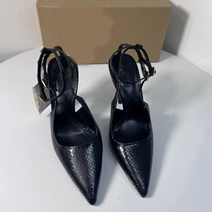 Nouvelle Sandale Tendance d'Été à Talon Fin et Motif Python Noir, Bout Pointu, Sexy, pour l'Extérieur, Idéale pour la Saison Hivernale - Product Image 5