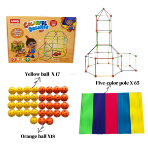 Set di Costruzioni STEM per Bambini Colorful Dreamer 100 Pezzi con Palline e Aste Colorate per Costruire Fortini - Product Image 2