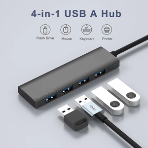 Station d'accueil USB a Hub de données portable en aluminium 3.0 à 4 ports USB avec câble pour MacBook, <span class=keywords><strong>Mac</strong></span> Pro/<span class=keywords><strong>mini</strong></span> - Product Image 1