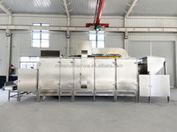 Four de torréfaction de noix continu intelligent à circulation d'air chaud, en acier inoxydable, contrôlé par PLC, 2000 kg/h, avec moteur et boîte de vitesses
