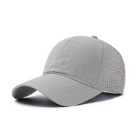 Casquettes de baseball personnalisées 100% polyester, logo uni, 6 panneaux, imperméables, performance, snapback, maille perforée au laser, sport