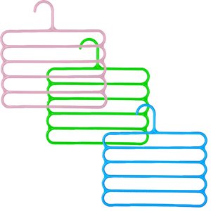 Five-Layer <b>Plastic</b> Pants Non-Slip Home <b>Wardrobe</b> Hanging Tie Rack for Clothing Storage - Product Image 1