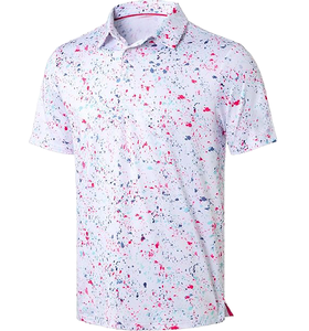 Chemise de golf pour homme à manches courtes, en tricot uni, 100% coton, col boutonné, respirante, idéale pour la salle de sport, la marche en plein air, les sports décontractés - Product Image 1