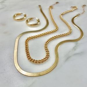Joyería de Moda Personalizada al por Mayor, Diseños de Acero Inoxidable Chapado en Oro de 18K, Collar de Cadena Cubana con Cruz para Mujeres y Hombres - Product Image 1