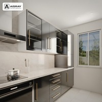 Meuble de cuisine en acrylique sur mesure, aménagement de cuisine moderne et luxueux, rangement par tiroirs, livraison en kit et boîtes de rangement en contreplaqué