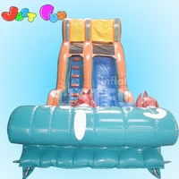 Toboggan gonflable Big Kahuna avec petite piscine d'eau pour enfants