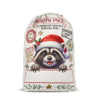 Transfert de chaleur impression père noël sac cadeau de noël cordon toile sac Sublimation noël vacances fête décoration sac de bonbons