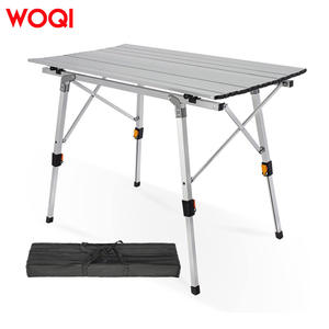 Table de camping pliante en aluminium Woqi 90x68x51.5cm, table d'extérieur portable avec plateau rigide réglable pour pique-niques et camping - Product Image 2
