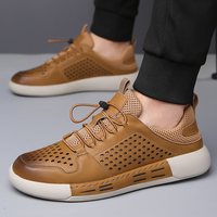 Nouveaux modèles 2025 – Baskets décontractées en cuir véritable pour hommes, à lacets élastiques rapides, idéales pour le travail et après le travail, design de luxe, marque italienne
