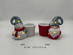 Décor de père noël pots en céramique de noël décoration de jardin de table couvercles de <span class=keywords><strong>pot</strong></span> de fleur pour une utilisation intérieure et extérieure - Product Image 4