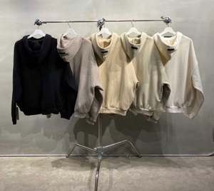 FO Couples Leisure Double Line 23 Cloud Series 100% Coton Hiver Lettre Hoodie ESS Fleur Blé Gris - Product Image 4