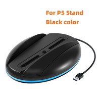 Base de dissipation thermique 2-en-1 pour PS5, support de console de jeu LED 7 couleurs, support vertical pour PS5 version disque/numérique